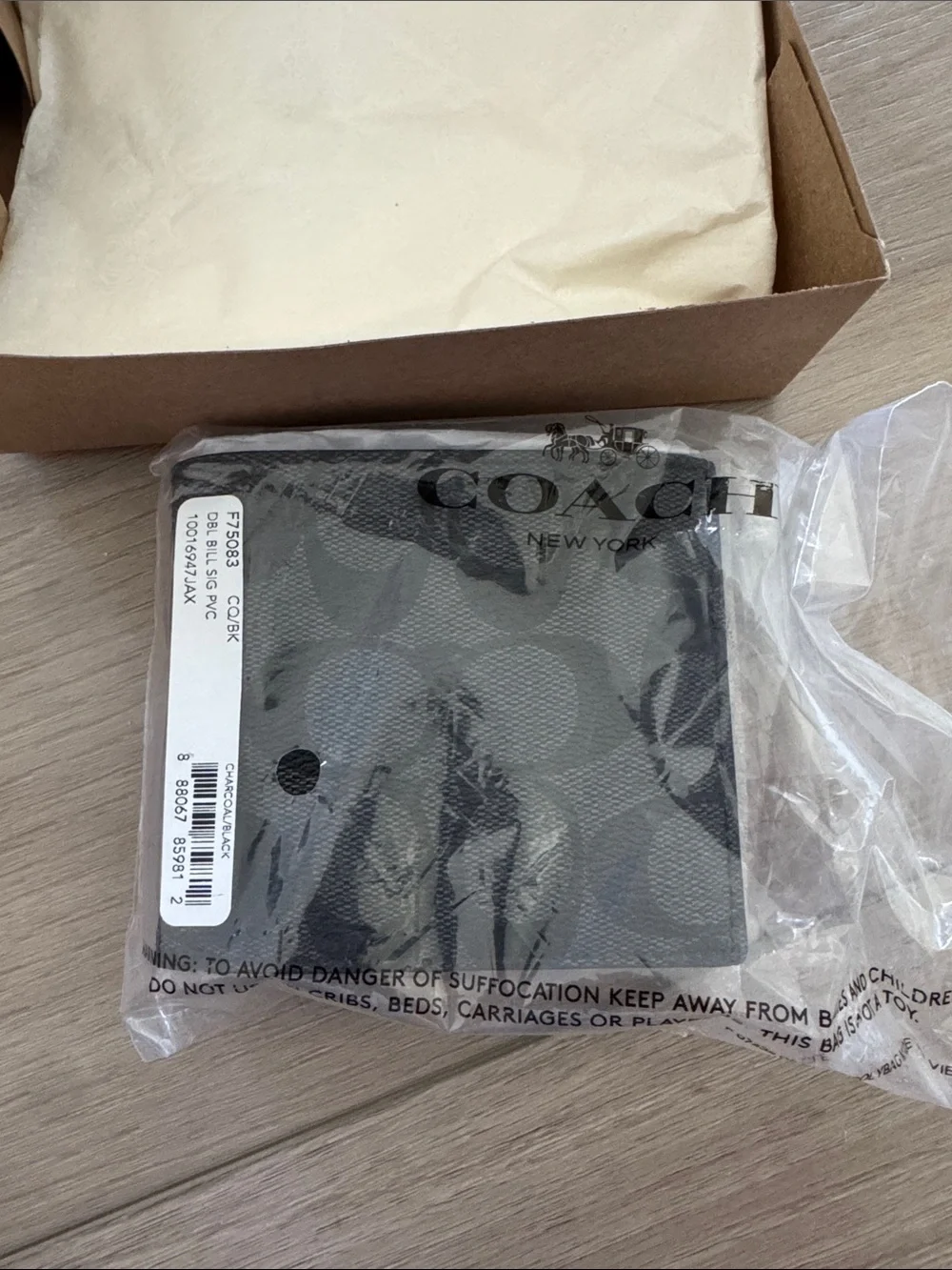 Coach Black Signature Compact VR Accessory Case